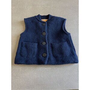 Soor Ploom Navy Wool Vest 18/24M EUC